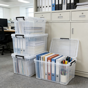 Large Plastic Storage <strong>Box</strong> Clear <strong>Toy</strong> Storage <strong>Box</strong> <strong>with</strong> <strong>Lid</strong> and Transparent Organizer for Kids - Product Image 2