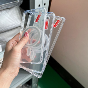 Đối với Samsung S22 S23 S24 s25u S25 cạnh rõ ràng từ trường hợp đối với A36 A56 trong suốt PC không dây sạc điện thoại di động Bìa đóng hộp - Product Image 3