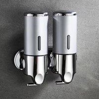 Nouveau Distributeur de Savon Mural Double Bouteille en Gros pour Savon Liquide Manuel ou Automatique pour Salle de Bain