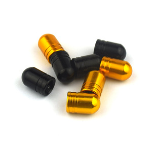 Fang Heng Aluminum Valve <b>Caps</b> Black Gold Screw On American Standard <b>Car</b> Tire <b>Dust</b> <b>Cap</b> Bullet Shape - Product Image 1