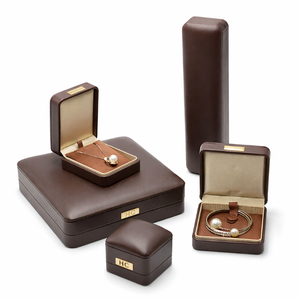 Caja de Joyería de Moda, Caja de Joyería Rígida de Cuero Sintético con Bisagras, Inserto de Gamuza, Estampado en Relieve, Logotipo Personalizado, Servicio OEM - Product Image 3