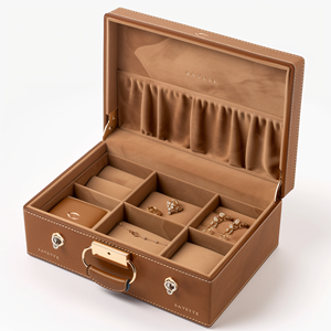 Изготовленный на заказ логотип Высококачественная шкатулка для ювелирных изделий кожаное кольцо коробка свадебные серьги браслет ожерелье Роскошная искусственная кожа коробка для ювелирных изделий упаковка - Product Image 2