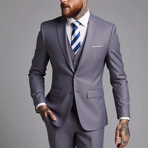 Y2603 <span class=keywords><strong>Completo</strong></span> da <span class=keywords><strong>Uomo</strong></span> Stile Britannico, Giacca Slim Fit + Gilet + Pantaloni, Set 3 Pezzi, Abiti Formali da Ufficio, <span class=keywords><strong>Completo</strong></span> da Sposo per Matrimonio - Product Image 5