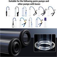 2 manchons de pompe à pénis de qualité supérieure, adaptés aux cylindres de pompe de 1,5 à 3,0 pouces avec base, accessoires pour pompe à pénis pour masturbateur masculin