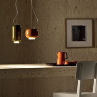 Lámpara Colgante Ovalada de Vidrio y Hierro de Color Brillante, Moderna y Minimalista, de Vidrio Artístico Soplado a Mano, Luz Cálida para Comedor, Villa, Cafetería, Bar, Hogar