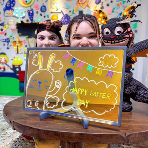 Lampada Notturna <span class=keywords><strong>LED</strong></span> per Bambini con Supporto in Acrilico, USB, Lavagna Creativa Moderna <span class=keywords><strong>Mini</strong></span> Cancellabile, Blocco Note per Regali ai Bambini - Product Image 4