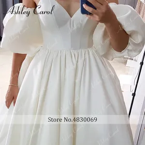 <span class=keywords><strong>Vestidos</strong></span> de Novia de Gala Ashley Carol para Mujer 2024, Satén, Manga Abullonada Desmontable, <span class=keywords><strong>Vestidos</strong></span> de Novia Sencillos con Escote Corazón - Product Image 5
