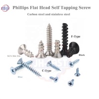 Sekrup Self-Tapping Philip Countersunk Cross Torx Csk Flat Hex Socket Head Hexagon Hitam Kepala Datar