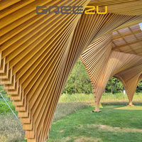 Estructura de estructura de madera de bambú para Resort, pilares de madera de bambú tratados para la construcción, viga de bambú de ingeniería