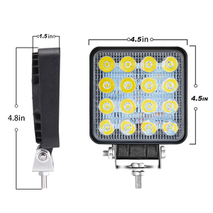 Faro da Lavoro <span class=keywords><strong>LED</strong></span> Quadrato 4 Pollici 48W, 16 <span class=keywords><strong>LED</strong></span>, Luce Ausiliaria <span class=keywords><strong>per</strong></span> <span class=keywords><strong>Auto</strong></span>, Faro Antinebbia 6000K, Faretto <span class=keywords><strong>LED</strong></span> <span class=keywords><strong>per</strong></span> <span class=keywords><strong>Auto</strong></span> Fuoristrada UTV SUV Camion Barca - Product Image 2