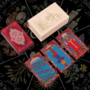 Nieuwe Aanwinst Bloem Liefde Goudfolie <span class=keywords><strong>Tarot</strong></span> Waterdicht 12*7 Plastic PET Bordspel Waarzeggerij Kaarten met Instructiehandleiding - Product Image 1