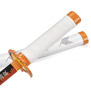 <span class=keywords><strong>Mini</strong></span> <span class=keywords><strong>Katana</strong></span> Kyojuro Rengoku <span class=keywords><strong>Demon</strong></span> <span class=keywords><strong>Slayer</strong></span> Lame Nichirin en Acier Inoxydable 45cm Épée Tanto Manga Japonais - Product Image 4