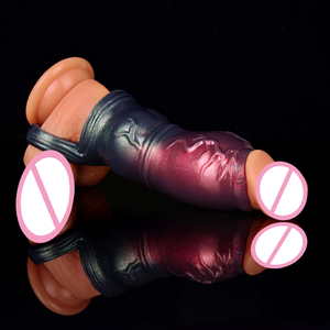 FAAK 2024 nuovo Design morbido manicotto per pene Extender in Silicone Dildo per gli uomini ingrandimento fantasia giocattoli sessuali - Product Image 5