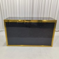 Comptoir de bar pliable en acrylique avec structure en acier inoxydable doré