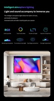 Écran de projection encastré au plafond intelligent de 100 "écran de projection déroulant motorisé à commande vocale avec lumière LED