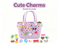 Breloques en silicone mignonnes de style dessin animé pour sac de plage en EVA, accessoires de décoration DIY pour sacs à trous
