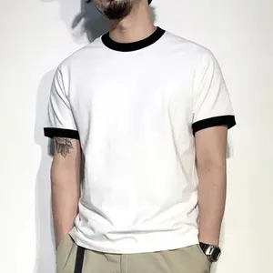 Maglietta bianca in cotone pesante del produttore maglietta personalizzata con stampa personalizzata per uomo