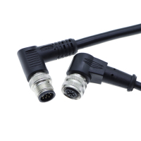 Connecteur étanche blindé M12 noir moulé sur mesure avec un nombre de broches personnalisé pour équipement industriel