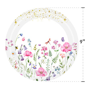 Wildflower Party Paper <b>Plates</b> Cups Napkins <b>Disposable</b> Tableware Set For Birthday Holiday Parties - Product Image 2