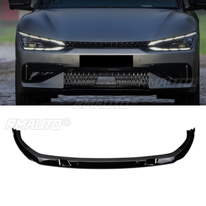 Gloss Black/Carbon Look ABS Front Bumper Lip Spoiler <b>Splitter</b> Diffuser Body Kits Tuning for Kia EV6 2021 2022 2023 - Product Image 1