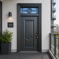 Porte de sécurité en acier au design moderne, anti-effraction, insonorisée, pour appartement, usage extérieur, cadre intégré, installation facile, garantie 5 ans