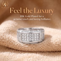 Bague pour homme puissante sertie de diamants en argent 925 - Options Moissanite/Diamant de culture - Bague de mariage de luxe plaquée or 18 carats personnalisable
