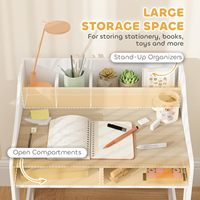 Ensemble de chaise et bureau pour enfants modernes, bureau d'étude réglable avec étagères de rangement, table d'écriture en bois naturel pour enfants pour le salon