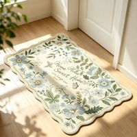 Tapis d'intérieur personnalisé vintage à bords festonnés, à poils ras, tissé à la machine en polyester, antidérapant, doux et lavable pour salon