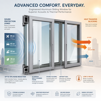 Ventana Corredera de Aluminio Premium LuxFrame con Rotura de Puente Térmico, Doble Acristalamiento, Insonorizada, Vidrio Grande