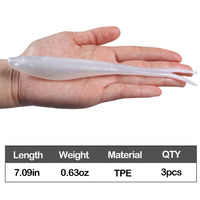 Leurre souple de pêche 18cm 18g en silicone TPR, type Jerk Shad Tail, flottant, pour eau salée