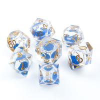 Nouveau design jeu de dés à noyau liquide dés en résine polyédrique dnd avec bords tranchants