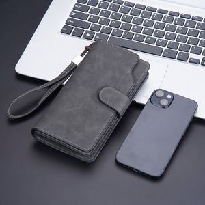 (Customized/Ready-Made) for Men's Long <b>Clutch</b> <b>Wallet</b> Open Closure Multi-Card Bifold PU Leather Wholesale Price Fashionable - Product Image 1