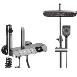 Ensemble de douche à touches de piano en laiton, modèle 2024, avec affichage numérique et quatre boutons de mode pour baignoire et douche - Product Image 5