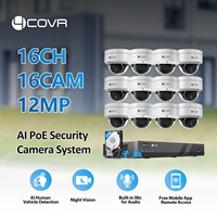 4COVR 16-Kanal PoE Sicherheitskamerasystem 4TB HDD Audio Nachtsicht KI-Gesichtserkennung OEM 12Mp 6K Geschäfts-CCTV-Überwachung