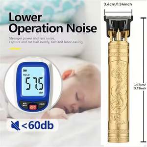 Tondeuse à cheveux professionnelle rechargeable en acier inoxydable, affichage en anglais, NOUVEAU, pour la maison, l'hôtel, la coupe de cheveux, la barbe, rasoir - Product Image 2