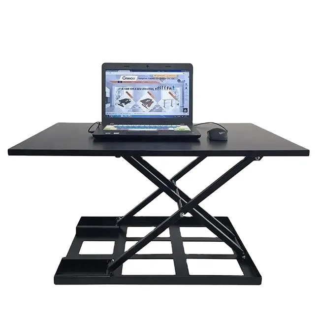 Escritorio de pie de altura ajustable plegable de oficina, escritorio ergonómico sit to stand up escritorio mesa de estación de trabajo, convertidor de computadora portátil
