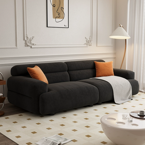 Sofá de Tela Blanco de Diseño Moderno y Económico, Sofá de Sala de Estar Cómodo de 3 Plazas, Estructura de Madera Resistente, <span class=keywords><strong>Muebles</strong></span> de Sala de Estar - Product Image 3