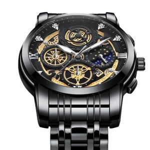 Montre à quartz pour homme en acier inoxydable, alliage, design, luxe, 41 mm, cadran en verre, étanche, OEM ODM - Product Image 6