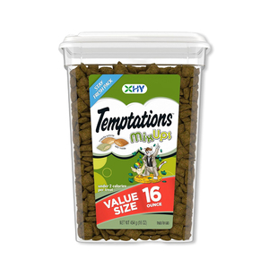 Temptations MixUps Katzenminze Fever Knusprig Draußen & Weich Innen Käse & Hühnchenfleisch Katzen-Leckerlis Zahnreinigung 16 Unzen Badewanne - Product Image 1