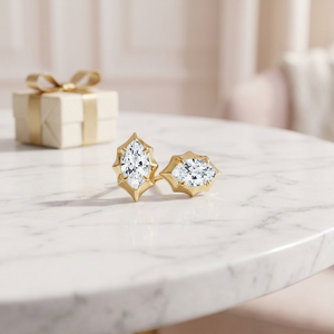 Pendientes de Diamantes con Corte Marquesa en Oro Amarillo para Mujer, Clásicos para Uso Diario, Color D Natural, Certificados por GIA - Product Image 4