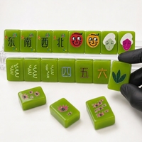 Ensemble de Mahjong américain de luxe moderne - Tuiles en acrylique épaisse de 0,5 pouce, portables pour les voyages, un cadeau idéal pour les fêtes et les rassemblements