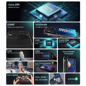 <span class=keywords><strong>DOOGEE</strong></span>-teléfono inteligente <span class=keywords><strong>S100</strong></span>, 5G, 108MP, cámara de visión nocturna, 20GB, 256GB, 10800mAh, 6,58 pulgadas, 12 Android, Helio G99, 4G - Product Image 5