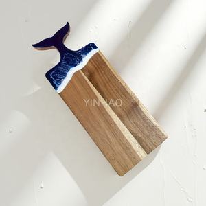 Tabla de Cortar de Resina Hecha a Mano Personalizada YINHAO con Diseño de <span class=keywords><strong>Cola</strong></span> de Ballena y Olas del Océano, Tabla de Cortar de Resina y <span class=keywords><strong>Madera</strong></span> de Acacia, Bandeja <span class=keywords><strong>para</strong></span> Servir - Product Image 5