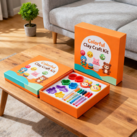 Boîte cadeau personnalisable pour enfants d'âge préscolaire, kit d'art réutilisable 12 couleurs, matériel carton, jouet créatif sûr pour l'artisanat