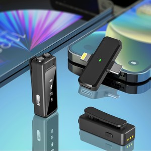 K41 Wireless Lavalier <b>Microphone</b> Dual-Port Charging Case 3.7V <b>For</b> Live Streaming Video Recording Noise Reduction - Product Image 4