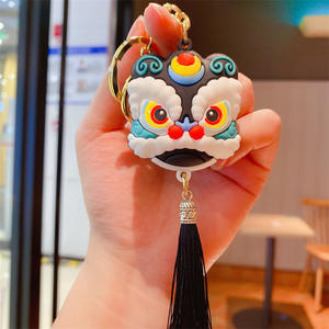 National Tide Wind Lion Dance Porte-clés Nouvelle mascotte en métal de cette année Poupées pendentif en gros Petits cadeaux pour cartables - Product Image 4