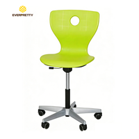 Chaise en plastique pour salle de classe, chaise d'étudiant universitaire avec roulettes, siège ergonomique en plastique mobile, chaise pivotante pour adolescents