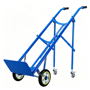 1. Chariot à bouteilles à double réservoir de gaz, robuste, en acier, avec roues et cadre renforcé, pour le soudage industriel au gaz - Product Image 1