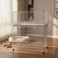 Cage métallique industrielle pliable et portable pour animaux de compagnie, robuste et solide, pour la marche et la course, avec palettes repliables, fournisseur OEM