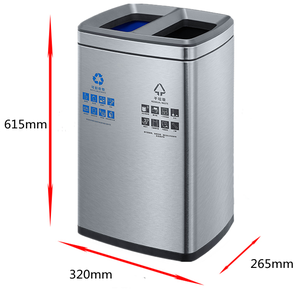 Phân Loại Đôi Loại Thùng Rác Thùng Rác Thùng Rác Trong Nhà Ngoài Trời Tái Chế <span class=keywords><strong>Bin</strong></span> 2 Khoang Thùng Rác - Product Image 2